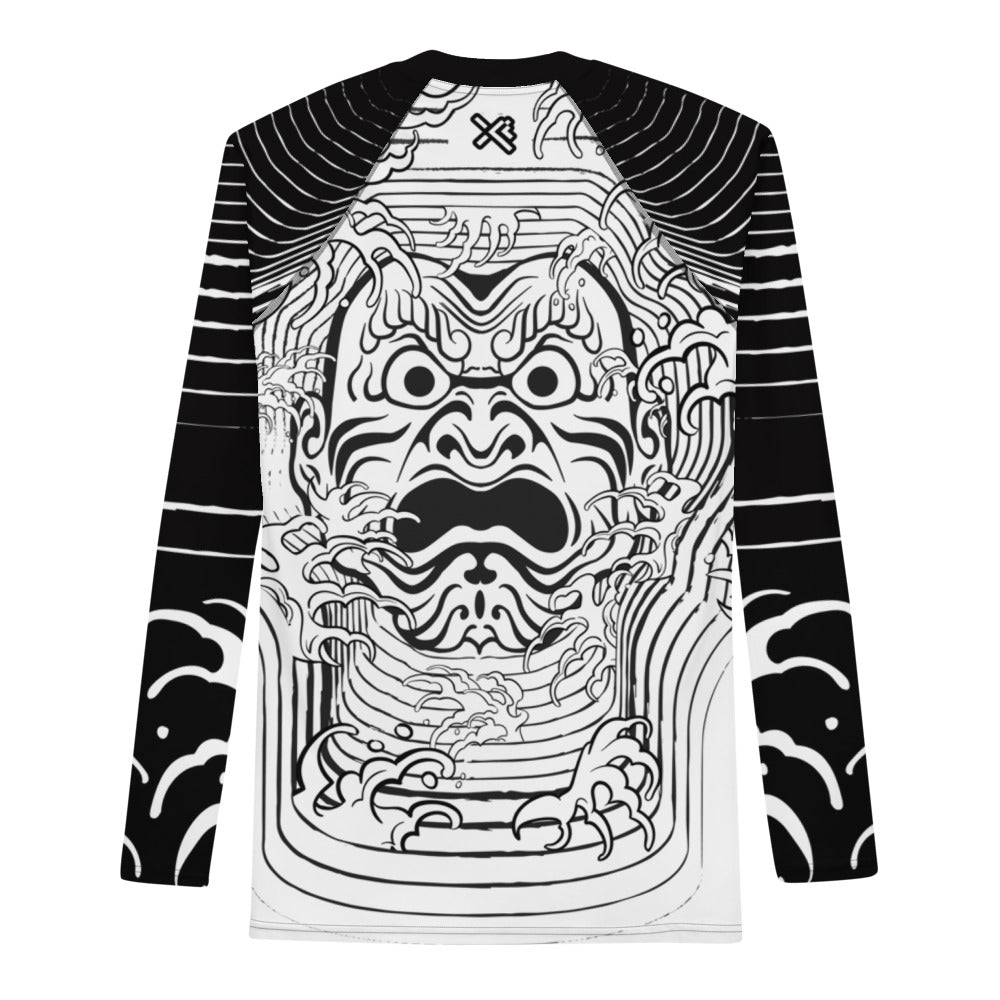 Japanese Mask Men's Rash guard Black Sleeve