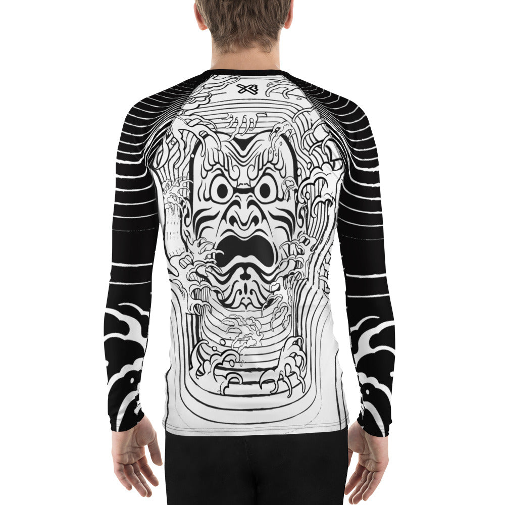 Japanese Mask Men's Rash guard Black Sleeve