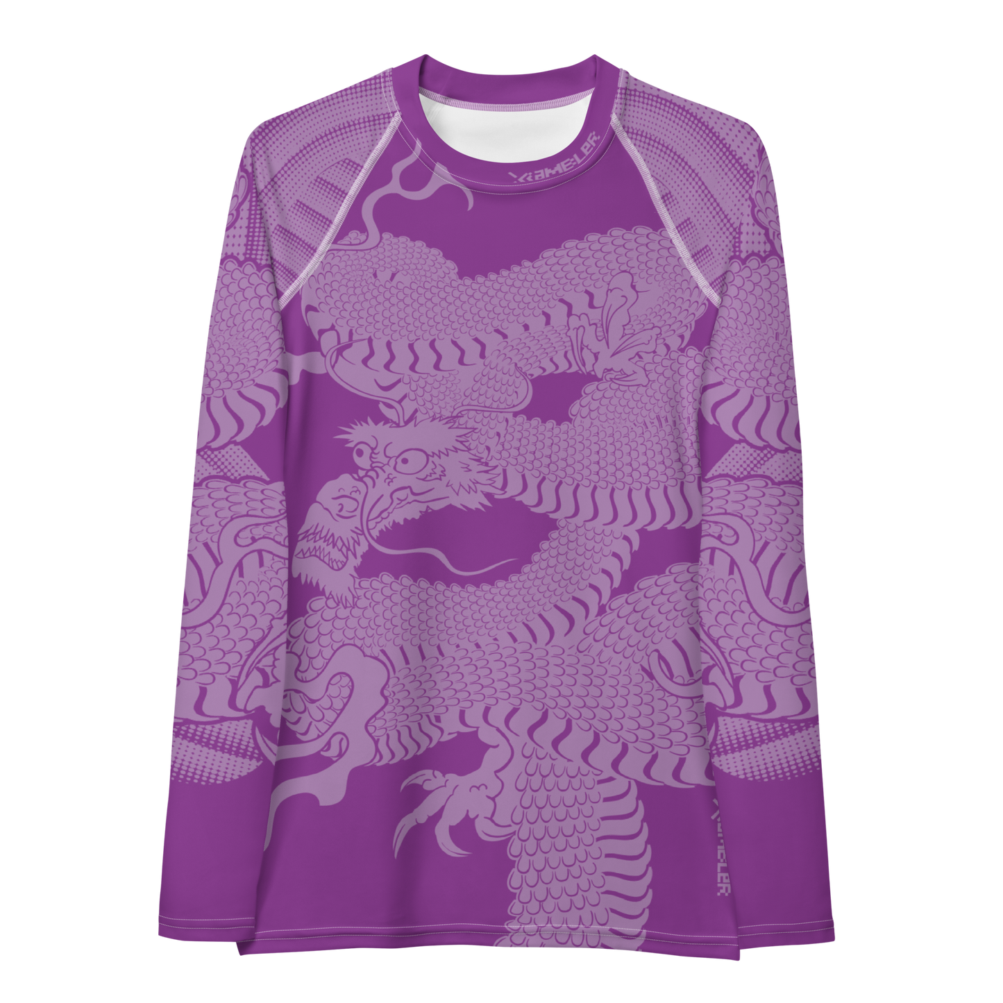 Japanese Wrap Around Dragon Women's Rash guard Purple