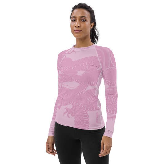 Japanese Wrap Around Dragon Women's Rash guard Pink